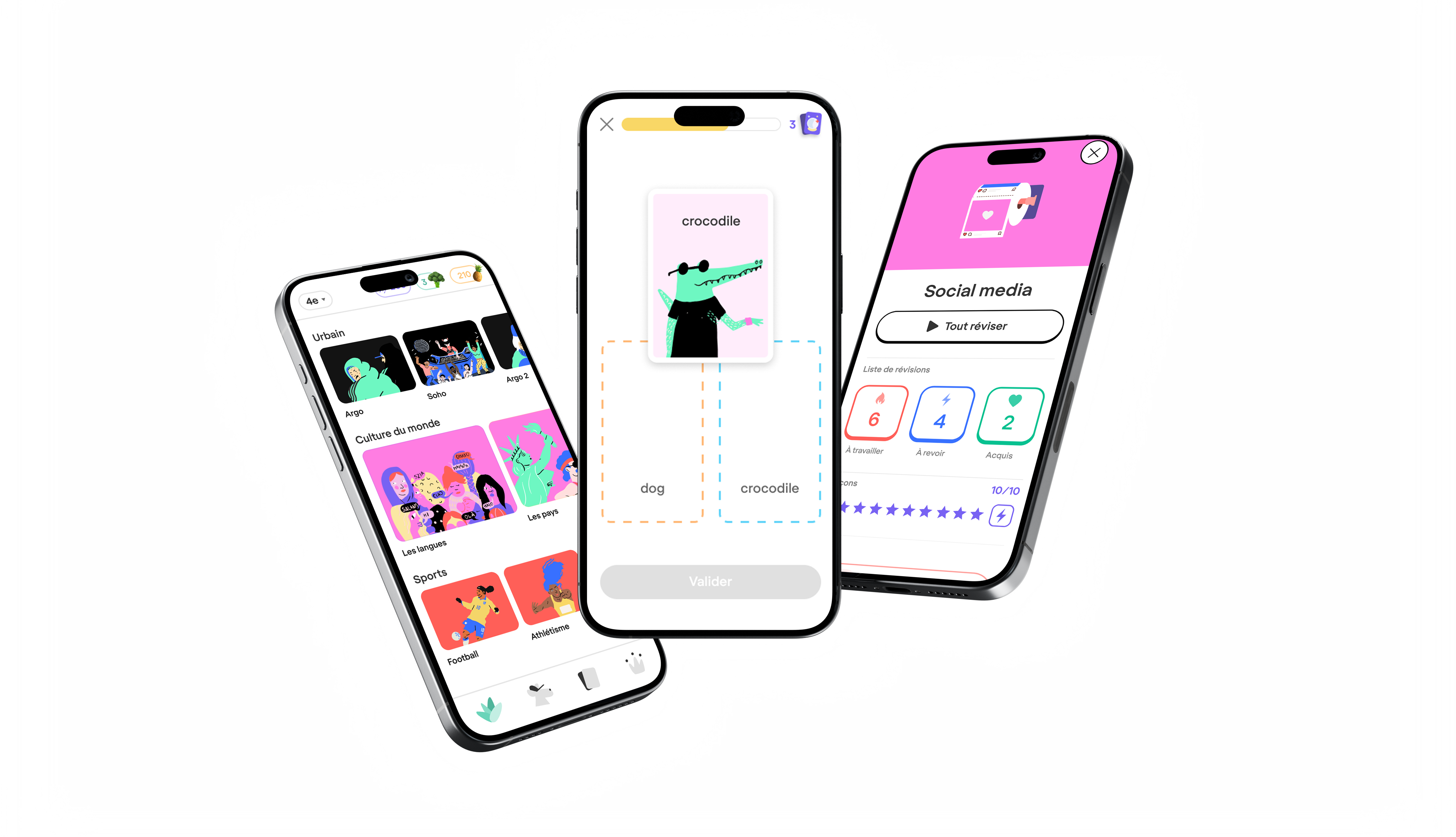 Vokapi app on three phones